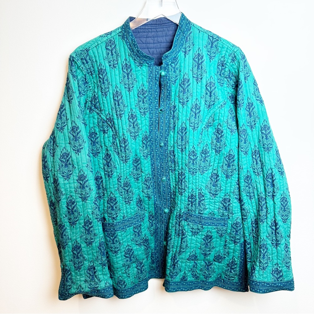 Vintage | Unique Reversible Hand Blocked Kantha Quilted Jacket